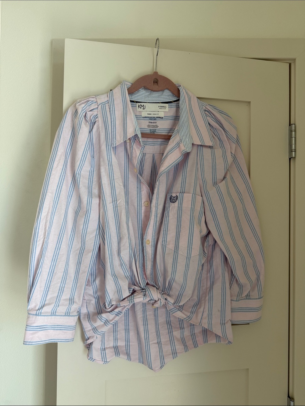 KMJ- Pink and Blue Striped Button-Down Shirt one of a kind